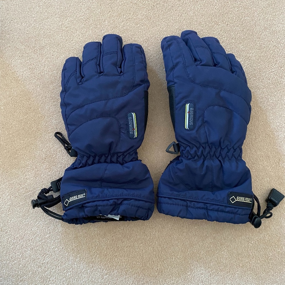 KIDS SKI / SNOW GORTEX GLOVES in NAVY BLUE - Size 7-10